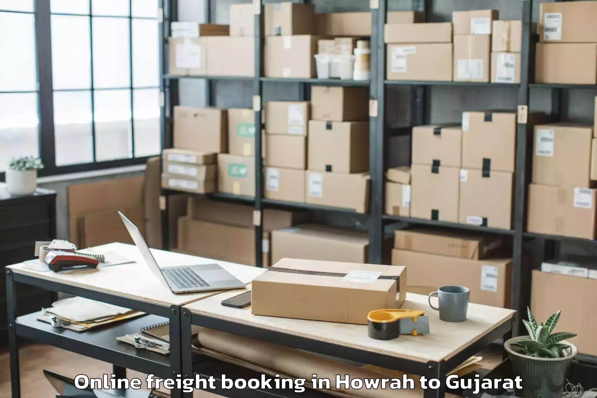 Book Howrah to Limbdi Online Freight Booking